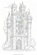 Architecture medieval castle, knight   tattoo design idea