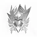 buster sword with one black wing final fantasy 7 tattoo design idea