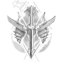 buster sword with one black wing final fantasy 7 tattoo design idea