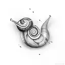 Ying and Yang snail tattoo design idea