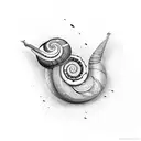 Ying and Yang snail tattoo design idea