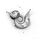 Ying and Yang snail tattoo design idea
