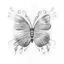 A heart-shaped butterfly made of music notes tattoo design idea