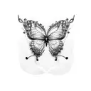 A heart-shaped butterfly made of music notes tattoo design idea