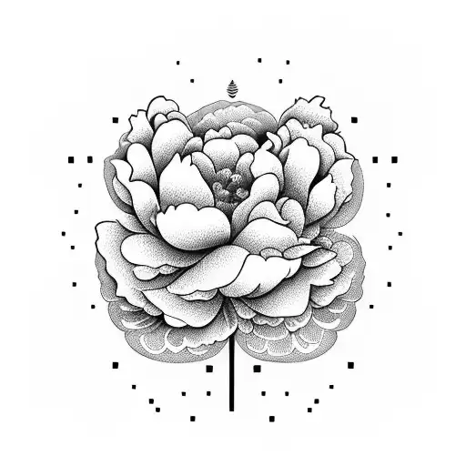 A makeup palette with intricate peony patterns tattoo design idea