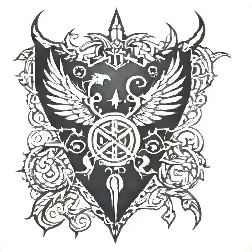 cybersigil chest tattoo under collarbones tattoo design idea