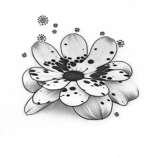 Dog Paw with Daisy Flower tattoo design idea