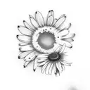 Dog Paw with Daisy tattoo design idea
