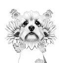 Dog Paw with Daisy tattoo design idea