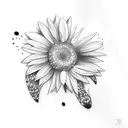 Dog Paw with Daisy tattoo design idea
