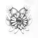 Dog Paw with Daisy tattoo design idea