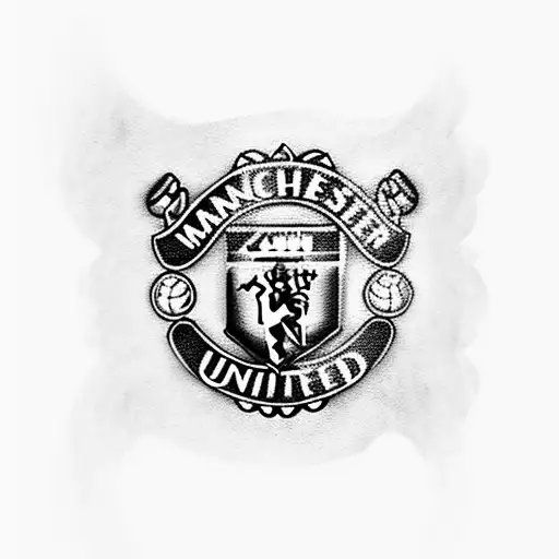 manchester united with embeded qr code tattoo design idea