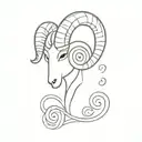 Intricate tattoo design combining love symbols with Aries ram horns tattoo design idea