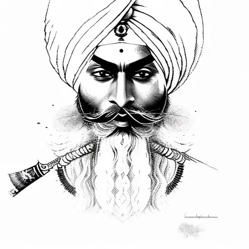 sikh warrior tattoo design idea