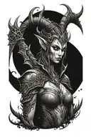 night elf demon hunter tattoo design idea
