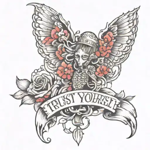 trust yourself and  yourself only tattoo design idea