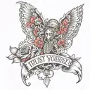 trust yourself and  yourself only tattoo design idea
