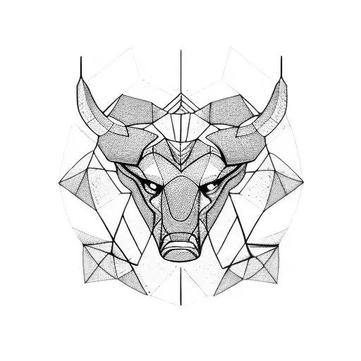 geometric taurus japanese tattoo tattoo design idea