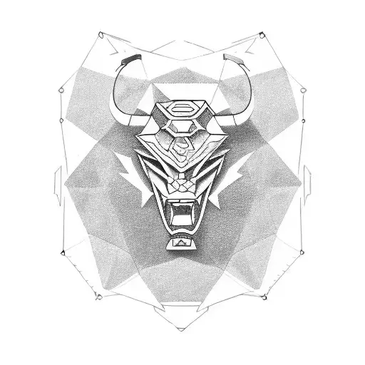 geometric taurus japanese yakuza tattoo design idea