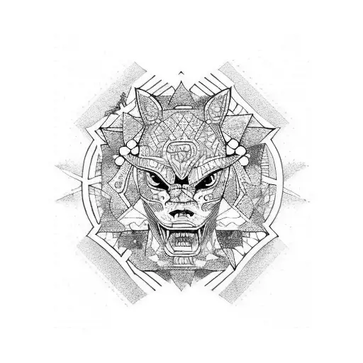 geometric  japanese yakuza tattoo design idea