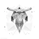 geometric taurus with roses tattoo design idea