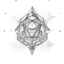 geometric taurus with roses tattoo design idea