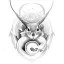 Ratatoskr running up yggsristril with serpent on the bottom and eagle at the top tattoo design idea