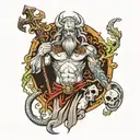 moses demon with death tattoo design idea
