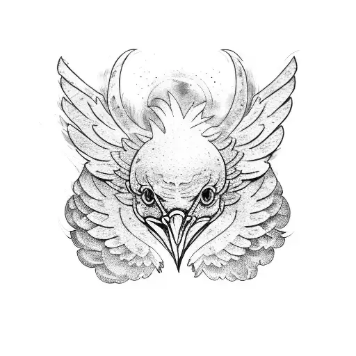 chicken nugget with wings tattoo design idea