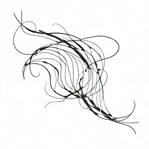 Many lines, thick and thin, beautiful curves, similar to ink stains on the water tattoo design idea