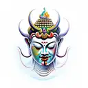 face half Devil half Buddha  tattoo design idea