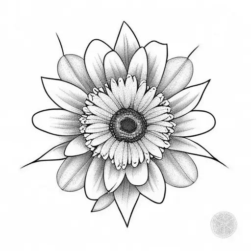 Daisy and Sweetpea Flowers tattoo design idea