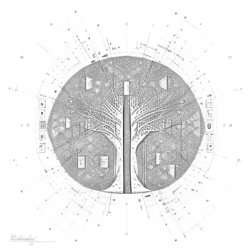 A binary code pattern forming a tree of knowledge tattoo design idea