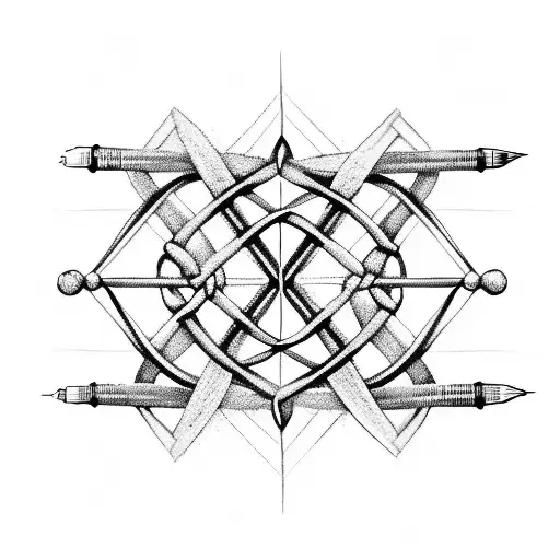 DNA double helix intertwined with a quill pen tattoo design idea