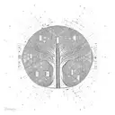 A binary code pattern forming a tree of knowledge tattoo design idea
