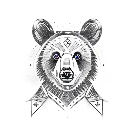 bear cub adventurer  tattoo design idea