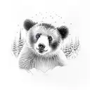 bear cub adventurer  tattoo design idea