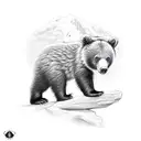 bear cub adventurer  tattoo design idea
