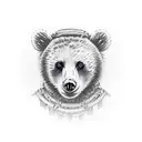 bear cub adventurer  tattoo design idea