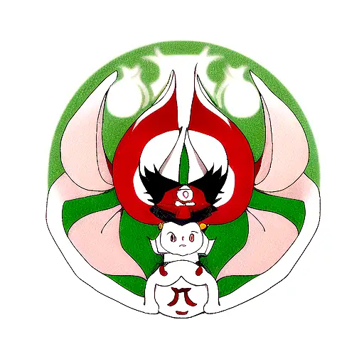 kyuubi 4 tails in front of the minato's seal tattoo design idea