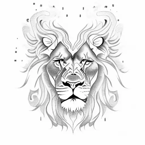 Lion mandala sin relleno tattoo design idea