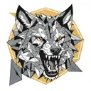 snarling wolf geometric design incorporating tattoo design idea