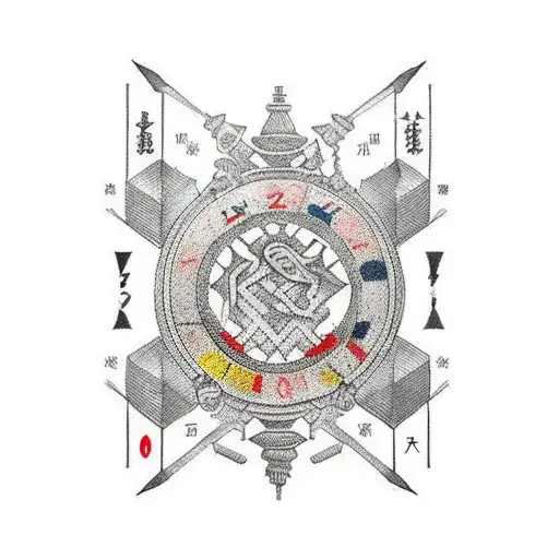 Roman numerals with arrows tattoo design idea