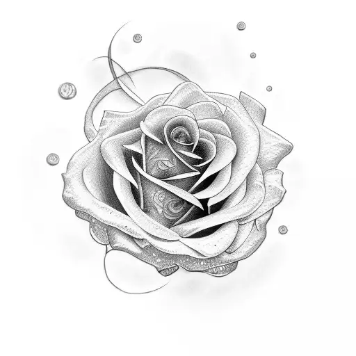 Rose with the word grandma tattoo design idea