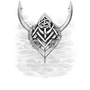 "I'm looking for a Viking tattoo design that incorporates the Valknut symbol and the names Daniel, Valeria, and Alejandr tattoo design idea