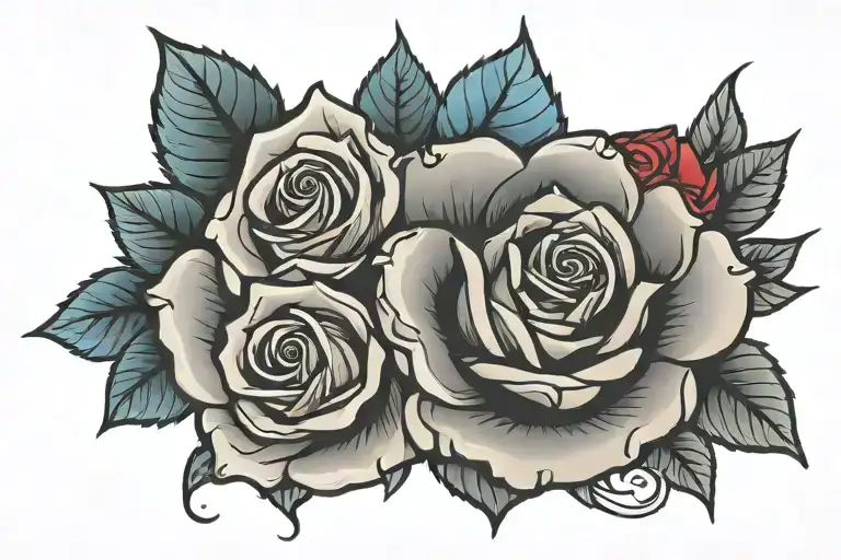 american flag and rose tattoo tattoo design idea