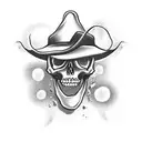 cowboy skeleton tattoo design idea