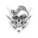 cowboy skeleton tattoo design idea