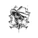 cowboy skeleton tattoo design idea