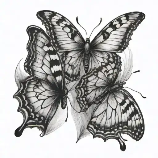 two butterflies  tattoo design idea